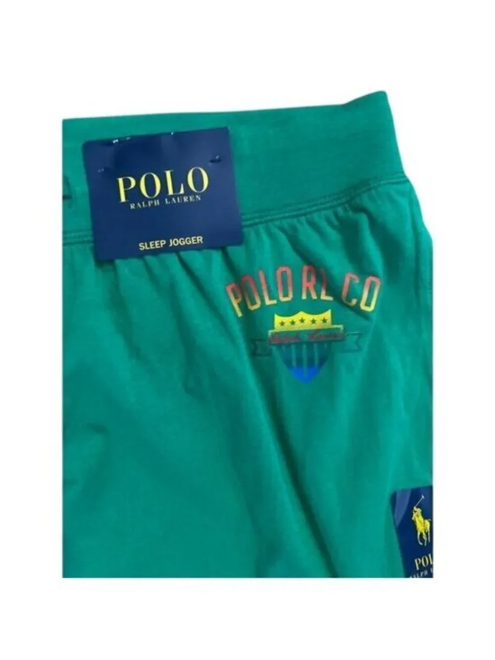 Polo Ralph Lauren Mens Green Sleep Jogger Pants Loungewear Logo Design Size Larg
